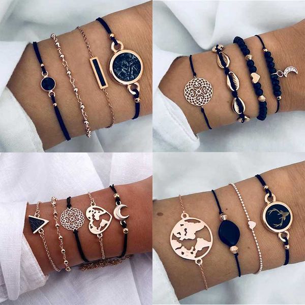 bohemian black beads chain bracelets bangles for women fashion heart gold color chain boho bracelets sets jewelry gifts, Golden;silver
bohemian black beads chain bracelets bangles for women fashion heart gold color chain boho bracelets sets jewelry gifts, Golden;silver