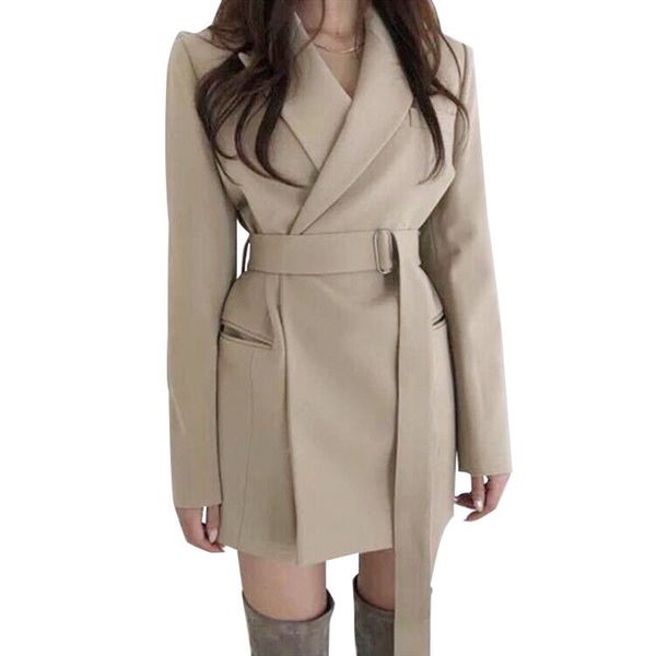 women's suits & blazers elegant women long sleeve blazer with belt open front cardigan work office pockets femme veste, White;black
women's suits & blazers elegant women long sleeve blazer with belt open front cardigan work office pockets femme veste, White;black