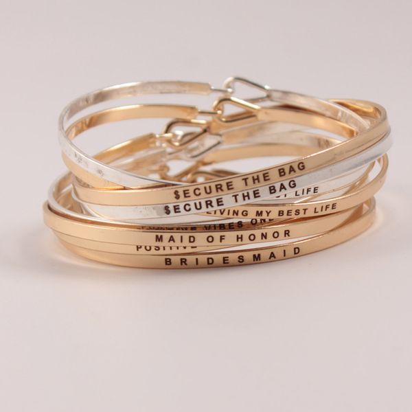 silver gold fashion copper bangle engraved positive inspirational quote mantra bracelet cuff bangle for women 10pcs/lot, Black
silver gold fashion copper bangle engraved positive inspirational quote mantra bracelet cuff bangle for women 10pcs/lot, Black