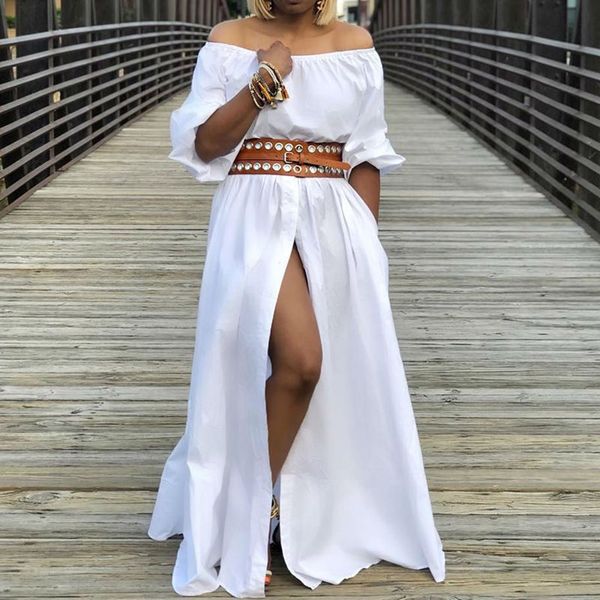 summer club office lady plus size elegant party women long dresses lantern sleeve pleated split casual female african dress, Black;gray
summer club office lady plus size elegant party women long dresses lantern sleeve pleated split casual female african dress, Black;gray