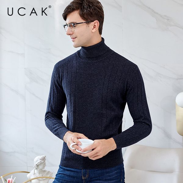 men's sweaters ucak brand men turtleneck striped pure merino wool autumn winter warm fashion casual streetwear pullhomme sweater u3142, White;black
men's sweaters ucak brand men turtleneck striped pure merino wool autumn winter warm fashion casual streetwear pullhomme sweater u3142, White;black