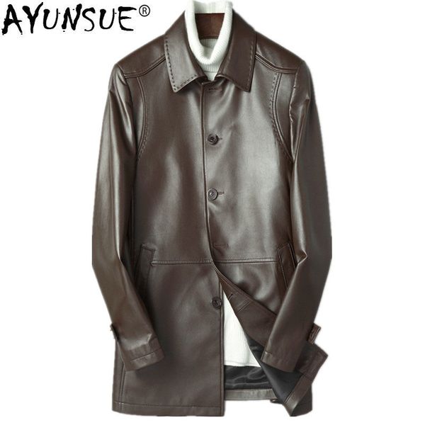 ayunsue genuine leather jacket autumn winter jacket men down sheepskin coat men windbreaker long coat d-01-1709 my1171, Black
ayunsue genuine leather jacket autumn winter jacket men down sheepskin coat men windbreaker long coat d-01-1709 my1171, Black