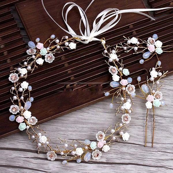 golden branches ceramic flower headband hairpins suit wedding tiara hair decoration for brides wedding hair accessories, Golden;white
golden branches ceramic flower headband hairpins suit wedding tiara hair decoration for brides wedding hair accessories, Golden;white