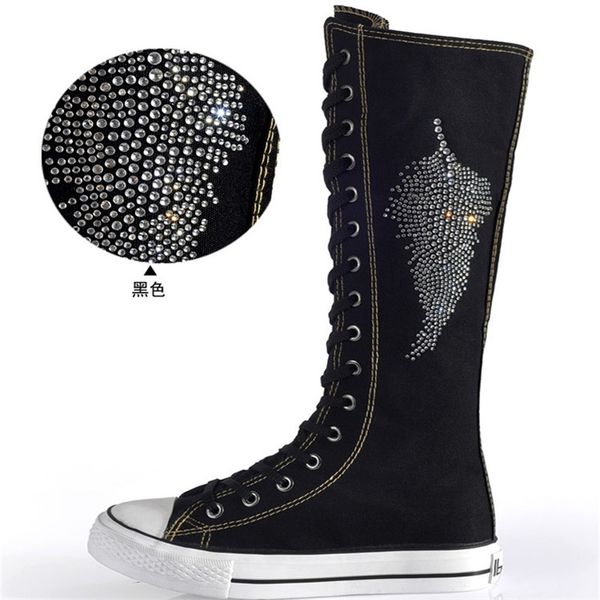 swyivy women canvas shoes sneakers rhinestone tall boots 2018 autumn quality female high casual shoes cos paly boots feather 43, Black
swyivy women canvas shoes sneakers rhinestone tall boots 2018 autumn quality female high casual shoes cos paly boots feather 43, Black