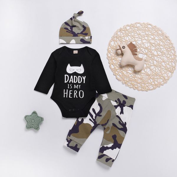 мода детская одежда набор 3 шт. baby boy одежда письмо мультфильм romper топы + камуфляж брюки новорожденного одежда детский набор roupa inf, White
мода детская одежда набор 3 шт. baby boy одежда письмо мультфильм romper топы + камуфляж брюки новорожденного одежда детский набор roupa inf, White