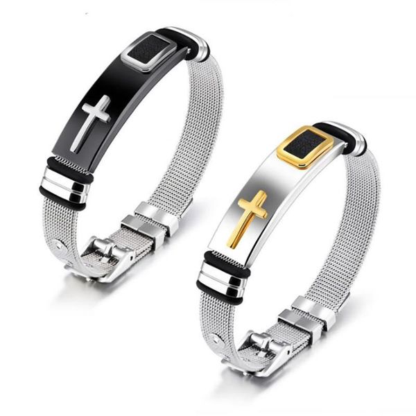 stainless steel men's cross bracelet net belt cross bangle bracelets for men women, Black
stainless steel men's cross bracelet net belt cross bangle bracelets for men women, Black
