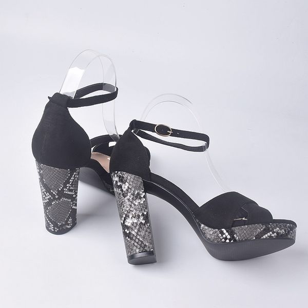 2020 selling new style europe summer high-heeled suede thick with waterproof sandals cross female, Black
2020 selling new style europe summer high-heeled suede thick with waterproof sandals cross female, Black