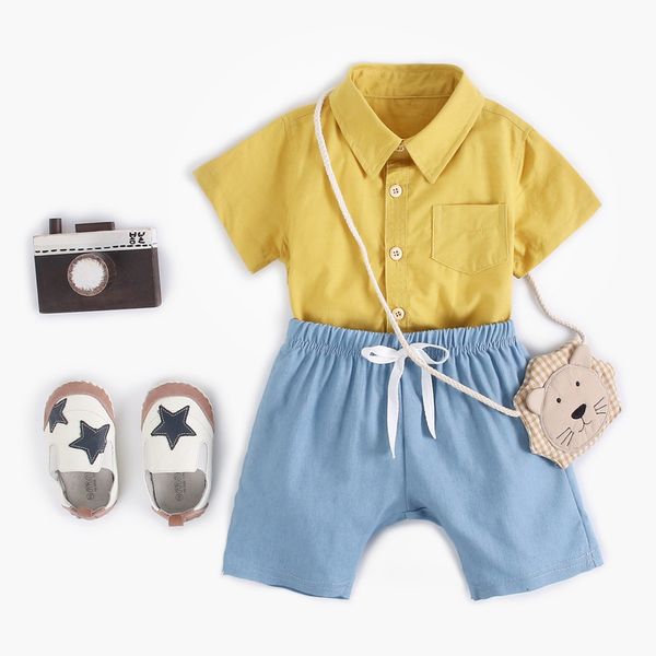 baby suit male baby boy shirt newborn cotton short-sleeved hat denim shorts bag fart clothing two-piece children casual set, White
baby suit male baby boy shirt newborn cotton short-sleeved hat denim shorts bag fart clothing two-piece children casual set, White