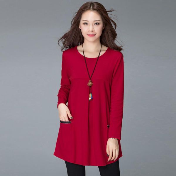 autumn korean t shirt women casual loose long sleeve pockets cotton oversized long t-shirts lady plus size tee shirt femme slim, White
autumn korean t shirt women casual loose long sleeve pockets cotton oversized long t-shirts lady plus size tee shirt femme slim, White