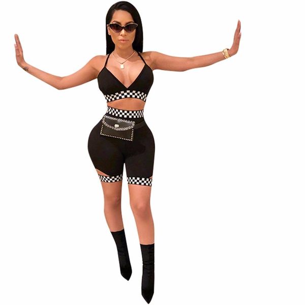 2 piece set women racing plaid print cami crop and shorts sporting suit feminine women set women 's tracksuit female kawaii, Gray
2 piece set women racing plaid print cami crop and shorts sporting suit feminine women set women 's tracksuit female kawaii, Gray