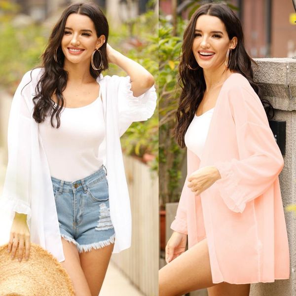 women's long sleeve cover up kimono solid color loose chiffon mesh open front cover up summer beach bathing swimsuit size
women's long sleeve cover up kimono solid color loose chiffon mesh open front cover up summer beach bathing swimsuit size