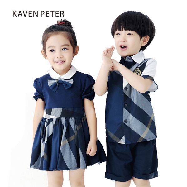 kid clothes set blue plaid shirt with blue shorts boys set summer girls school uniforms brother and sister clothing 3-7t, White
kid clothes set blue plaid shirt with blue shorts boys set summer girls school uniforms brother and sister clothing 3-7t, White
