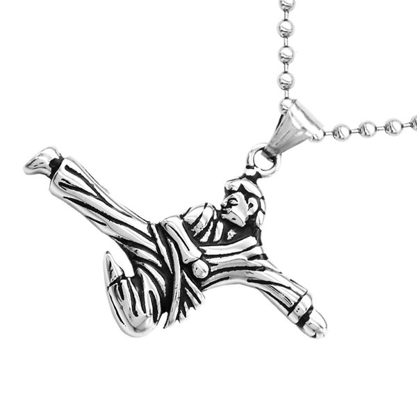 fashion men's stainless steel kung fu boy pendant necklace, Silver
fashion men's stainless steel kung fu boy pendant necklace, Silver