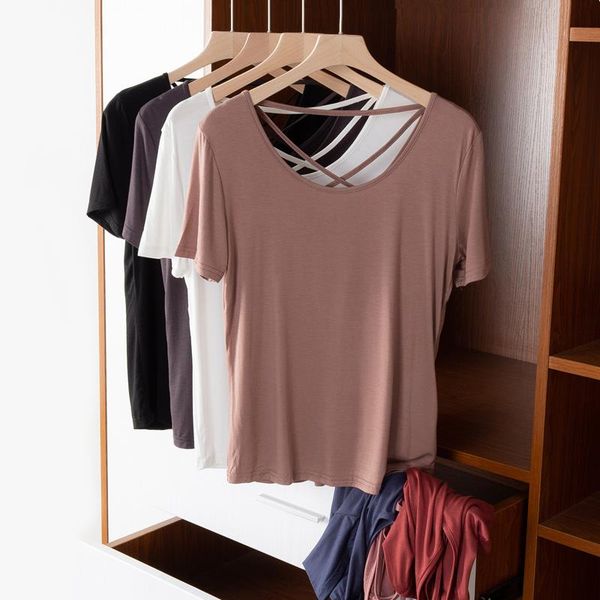 2020 new summer women fashion back hollow out cross casual basic t-shirt lady solid color short sleeve modal tee shirts s76, White
2020 new summer women fashion back hollow out cross casual basic t-shirt lady solid color short sleeve modal tee shirts s76, White