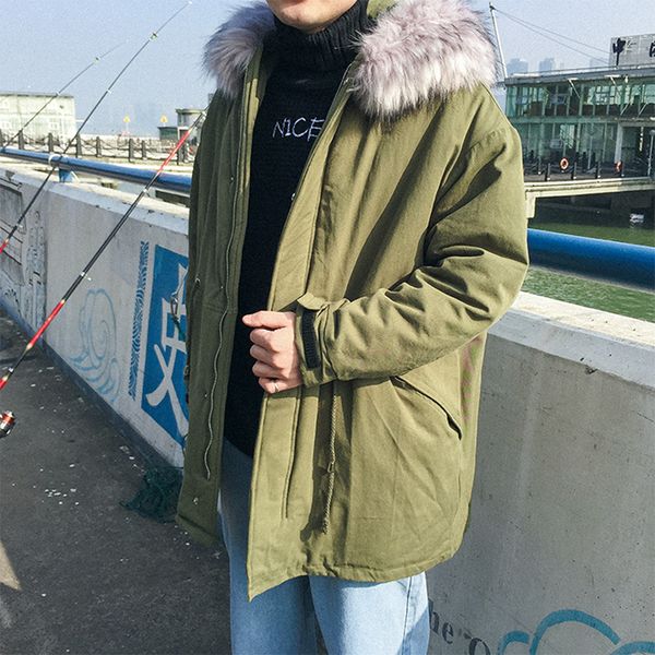 winter coat men's warm fashion thick parka men casual fur collar hooded coat street wild loose cotton long jacket male clothes, Black
winter coat men's warm fashion thick parka men casual fur collar hooded coat street wild loose cotton long jacket male clothes, Black