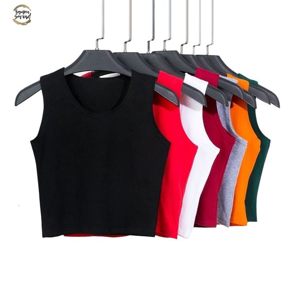 7 color fashion round neck t shirt women summer sleeveless high waist crop cotton bottom t shirt female streetwear, White
7 color fashion round neck t shirt women summer sleeveless high waist crop cotton bottom t shirt female streetwear, White
