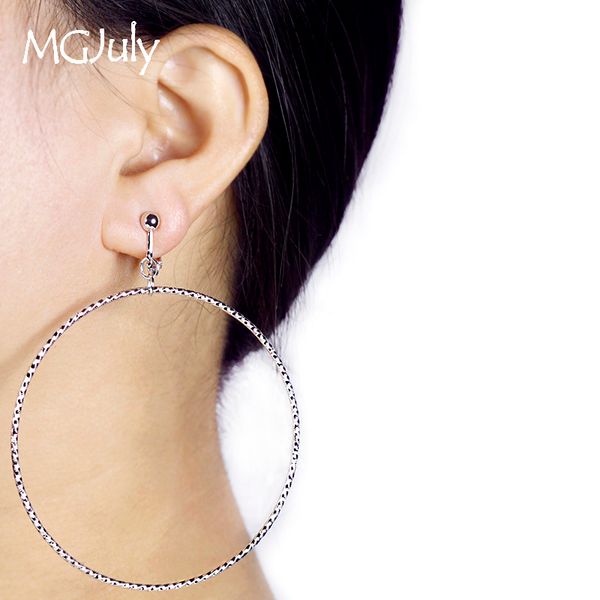 big circle earrings for women geometric metal round clip on earring without piercing minimalist non pierced earrings ce008, Silver
big circle earrings for women geometric metal round clip on earring without piercing minimalist non pierced earrings ce008, Silver