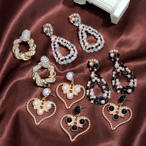 flatfoosie crystal water drop earrings for women geometric gold color heart pearl hanging earrings fashion party jewelry, Silver
flatfoosie crystal water drop earrings for women geometric gold color heart pearl hanging earrings fashion party jewelry, Silver