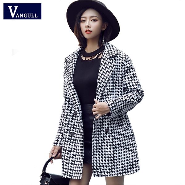 office lady slim women's clothing 2018 winter double breasted female coats turn-down collar plaid women long basic jackets, Black
office lady slim women's clothing 2018 winter double breasted female coats turn-down collar plaid women long basic jackets, Black
