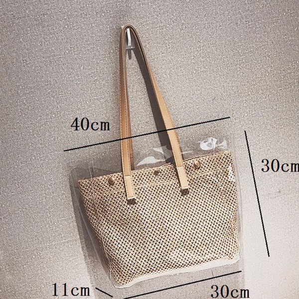 beau-2pcs composite bags summer beach bags weave tote women straw ladies pvc shoulder handbags purses female
beau-2pcs composite bags summer beach bags weave tote women straw ladies pvc shoulder handbags purses female