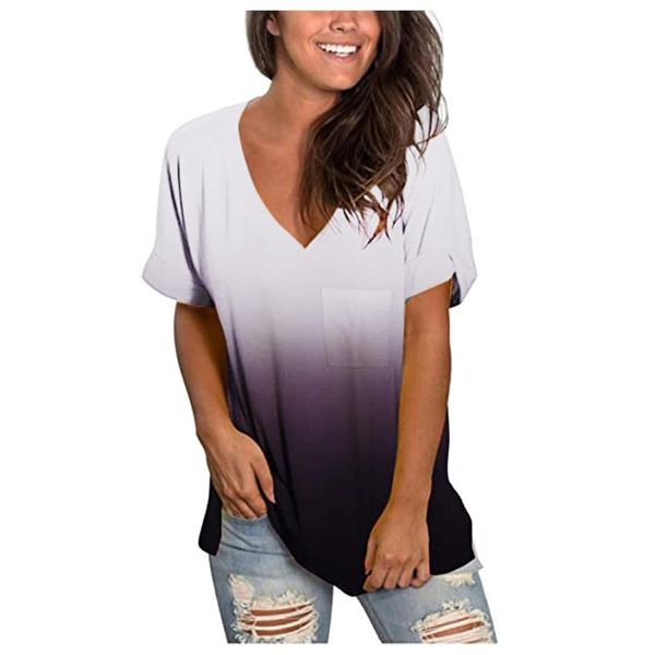 2020 woman tshirts summer fashion casual loose v-neck printed t-shirt blusas, White
2020 woman tshirts summer fashion casual loose v-neck printed t-shirt blusas, White