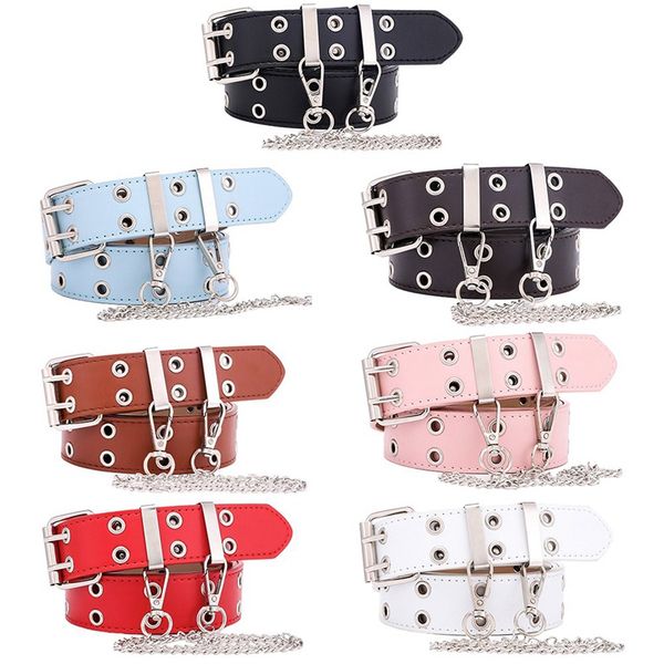women punk chain fashion belt adjustable double/single row hole eyelet waistband with eyelet chain decorative belts 2020 new, Black;brown
women punk chain fashion belt adjustable double/single row hole eyelet waistband with eyelet chain decorative belts 2020 new, Black;brown
