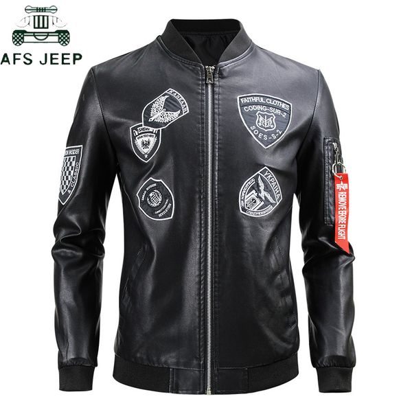 embroidery motorcycle leather jacket men casual stand collar pu leather baseball coat windbreaker jaqueta couro, Black
embroidery motorcycle leather jacket men casual stand collar pu leather baseball coat windbreaker jaqueta couro, Black