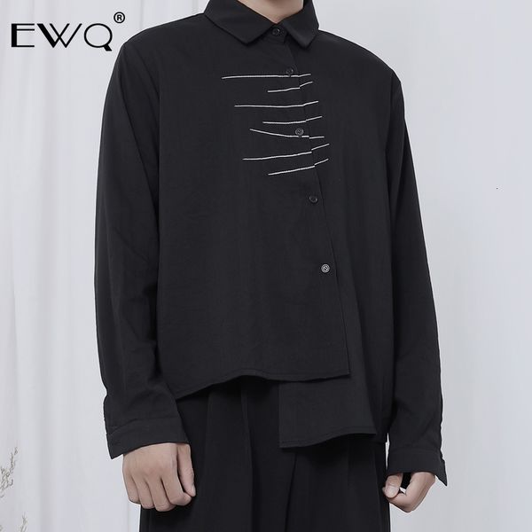 ewq / 2020 spring new men's shirt fashion personality long sleeve for male niche design asymmetry embroidery shirt 9y260, White;black
ewq / 2020 spring new men's shirt fashion personality long sleeve for male niche design asymmetry embroidery shirt 9y260, White;black