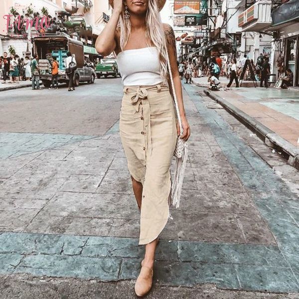 high fashion women summer skirts high waist casual solid button midi skirts bow belt tie feminino beach skirts new, Black
high fashion women summer skirts high waist casual solid button midi skirts bow belt tie feminino beach skirts new, Black