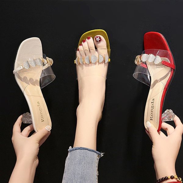 2020 summer women's high heels shoes woman a word slippers transparent heel beads sandals girl party shoe women's shoes, Black
2020 summer women's high heels shoes woman a word slippers transparent heel beads sandals girl party shoe women's shoes, Black