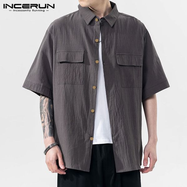 incerun мужчины рубашка с коротким рукавом хлопок карманы streetwear отворотом harajuku камиза сыпучие японские твердотельные цвет мужские р, White;black
incerun мужчины рубашка с коротким рукавом хлопок карманы streetwear отворотом harajuku камиза сыпучие японские твердотельные цвет мужские р, White;black