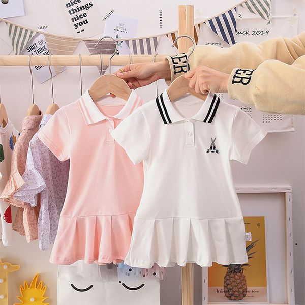 retail kids designer dress girls embroidered dress baby lapel short sleeve cotton casual pleated skirt children party boutique clothes, Red;yellow
retail kids designer dress girls embroidered dress baby lapel short sleeve cotton casual pleated skirt children party boutique clothes, Red;yellow