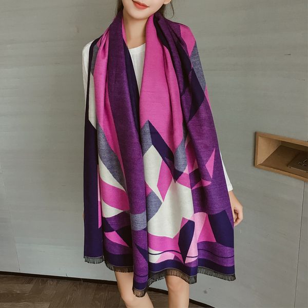 the new autumn/winter 2019 big shawl korean version dual-purpose thermal geometric print imitation cashmere long thickened scarf, Blue;gray
the new autumn/winter 2019 big shawl korean version dual-purpose thermal geometric print imitation cashmere long thickened scarf, Blue;gray