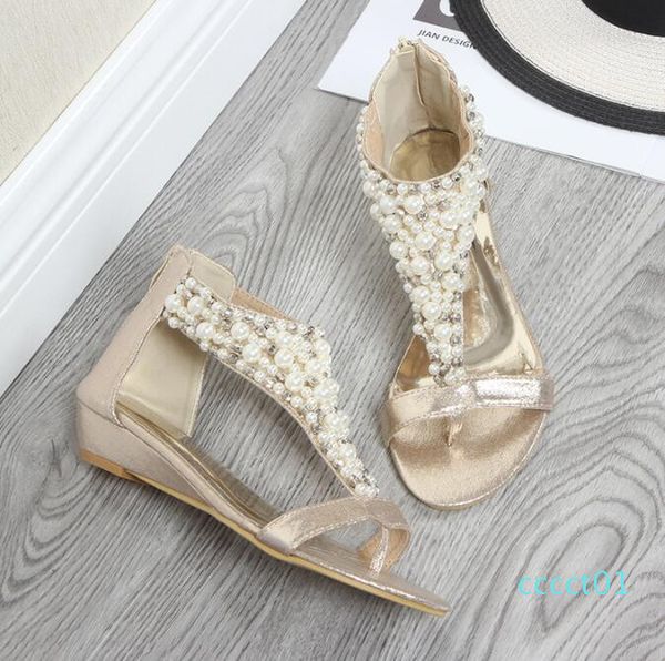 summer 2020 new styles european and american fashion pearl wedge sandals bohemian mid-heels for women ct01, Black
summer 2020 new styles european and american fashion pearl wedge sandals bohemian mid-heels for women ct01, Black