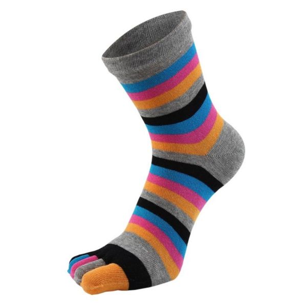 ladies short tube color finger socks five finger socks breathable contrast color striped, Black 
ladies short tube color finger socks five finger socks breathable contrast color striped, Black