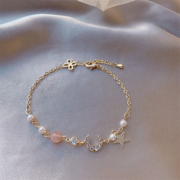 cute gold chain charm bracelet with star pearl beads for women fashion jewelry, Golden;silver
cute gold chain charm bracelet with star pearl beads for women fashion jewelry, Golden;silver