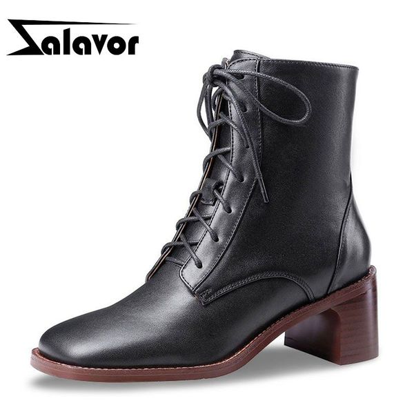 zalavor lacing women ankle boots real leather solid color sewing round toe sheos women warm new female footwear size 33-40, Black
zalavor lacing women ankle boots real leather solid color sewing round toe sheos women warm new female footwear size 33-40, Black