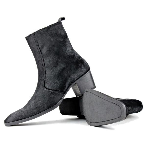 men ankle boots genuine horse leather horsehair boot with side zipper-up heel boots footwear fashion shoes, Black
men ankle boots genuine horse leather horsehair boot with side zipper-up heel boots footwear fashion shoes, Black
