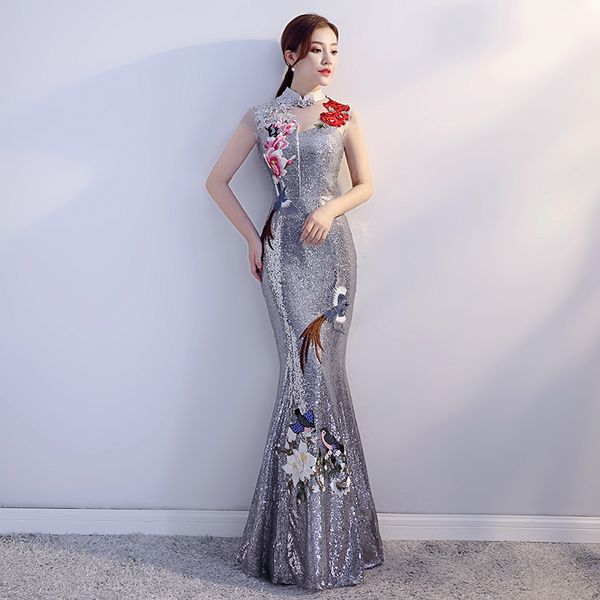 women sequins mermaid dress noble flower slim full length cheongsam vestidos vintage banquet gown prom qipao s-xxl, Red
women sequins mermaid dress noble flower slim full length cheongsam vestidos vintage banquet gown prom qipao s-xxl, Red