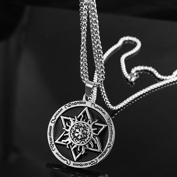 kolye choker male stainless steel circular six-pointed pendant personality hipster hip-hop act the role ofing is11, Silver
kolye choker male stainless steel circular six-pointed pendant personality hipster hip-hop act the role ofing is11, Silver