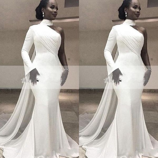 african new white one shouder evening dresses wear for women high neck long sleeve floor length chiffon formal prom dress party gowns, Black;red
african new white one shouder evening dresses wear for women high neck long sleeve floor length chiffon formal prom dress party gowns, Black;red
