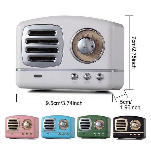 

hm11 mini bluetooth speakers classic retro vintage v4.1 wireless radio portable speaker stereo deep bass fm u disk tf handssubwoofer