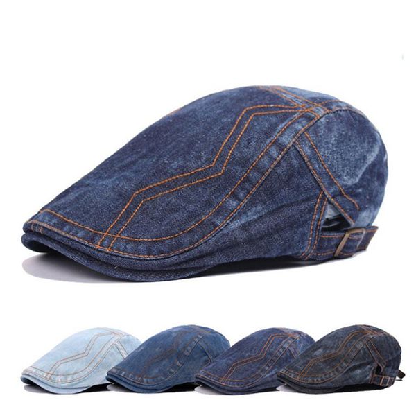 men summer visor denim hat sunhat running sport casual breathable beret flat cap 4 color, Blue;gray
men summer visor denim hat sunhat running sport casual breathable beret flat cap 4 color, Blue;gray