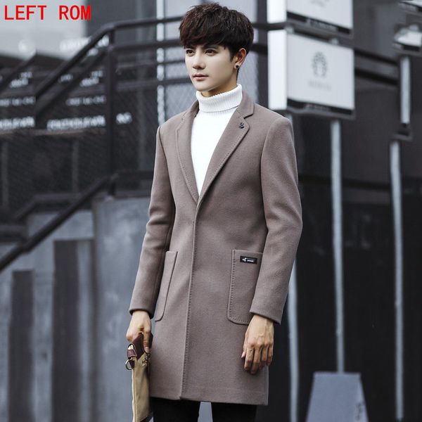 men's wool & blends coats jackets winter cashmere jacket man long section single breasted overcoat turn-down collar casual woolen coat, Black
men's wool & blends coats jackets winter cashmere jacket man long section single breasted overcoat turn-down collar casual woolen coat, Black