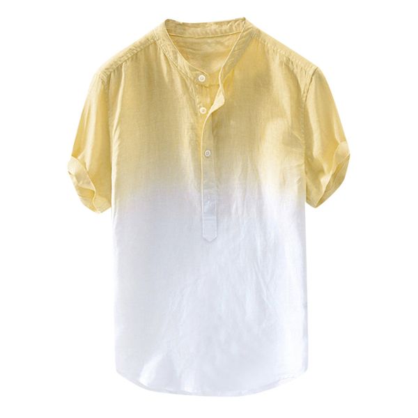 summer new shirts men's casual beach dress shirt cool and thin breathable collar hanging dyed gradient cotton linen shirt z0514, White;black
summer new shirts men's casual beach dress shirt cool and thin breathable collar hanging dyed gradient cotton linen shirt z0514, White;black