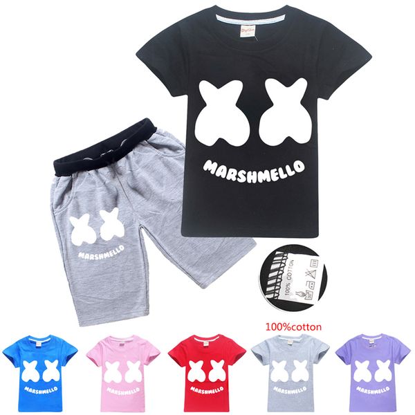 100% cotton dj marshmello printed kids clothing sets 6-14y boys girls t shirt + pants 2 piece sets kids designer clothes dhl ss75, White
100% cotton dj marshmello printed kids clothing sets 6-14y boys girls t shirt + pants 2 piece sets kids designer clothes dhl ss75, White