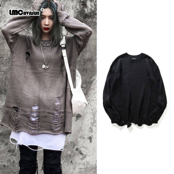 lmc/hole ripped knit sweaters men women streetwear hip hop pullovers jumper fashion oversized all-match men winter clothes, White;black
lmc/hole ripped knit sweaters men women streetwear hip hop pullovers jumper fashion oversized all-match men winter clothes, White;black