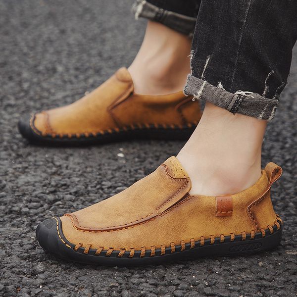 new arrival 2020 men's casual shoes split leather slip-on flat shoes male hand-stitching man loafers big size 38-46, Black
new arrival 2020 men's casual shoes split leather slip-on flat shoes male hand-stitching man loafers big size 38-46, Black