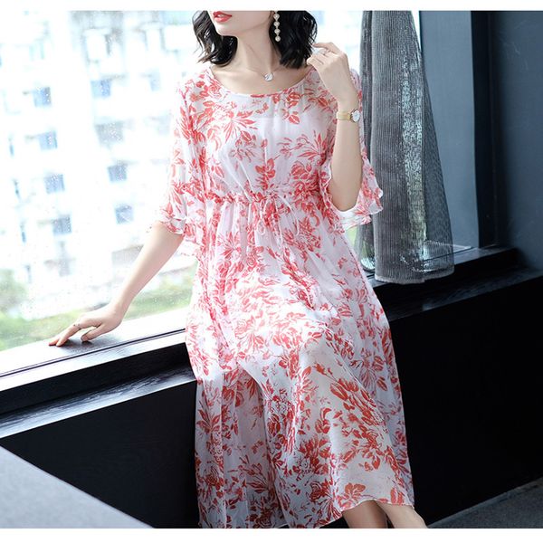 3xl big sizewomen's summer silk chiffon dress floral printed beach dress elegant party maxi long silk female, Black;gray
3xl big sizewomen's summer silk chiffon dress floral printed beach dress elegant party maxi long silk female, Black;gray