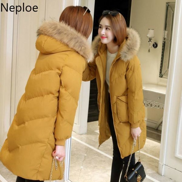 neploe korean loose slim student mid long winter coat women thick threaded cutton jacket hooded casual manteau femme 46354, Tan;black
neploe korean loose slim student mid long winter coat women thick threaded cutton jacket hooded casual manteau femme 46354, Tan;black